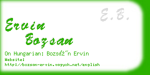 ervin bozsan business card